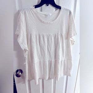 Time and Tru White T-shirt with layered look